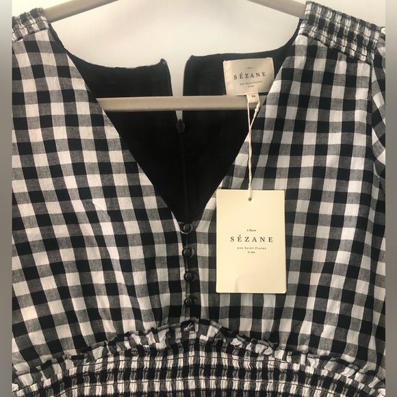 Sezane Sixtine Gingham Dress New With Tags Size 38/6 - Picture 4 of 9
